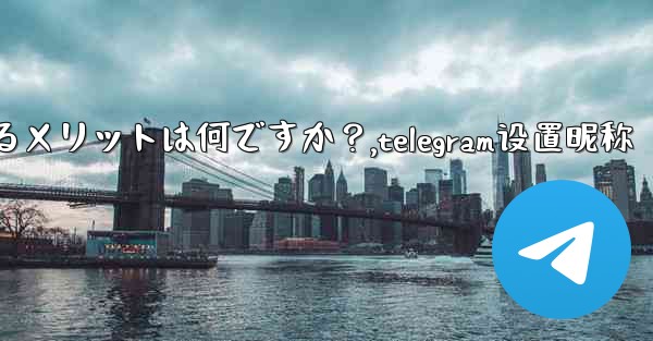 Telegram でユーザー名を設定するメリットは何ですか？,telegram设置昵称