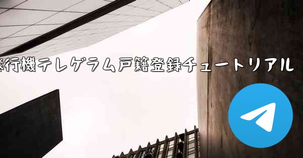 紙飛行機テレゲラム戸籍登録チュートリアル