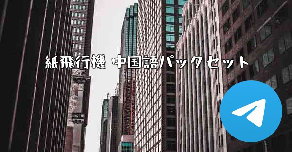 <b>紙飛行機 中国語パックセット</b>