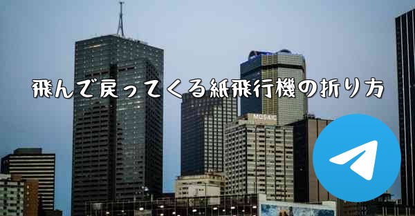 <b>飛んで戻ってくる紙飛行機の折り方</b>