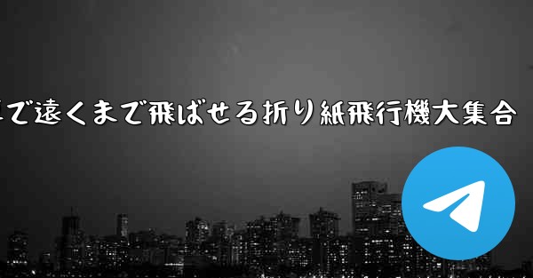 簡単で遠くまで飛ばせる折り紙飛行機大集合