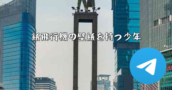 <b>紙飛行機の壁紙を持つ少年</b>